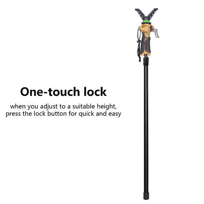 Black Hunting Shooting Sticks 3 Leg Sections Quick Lock